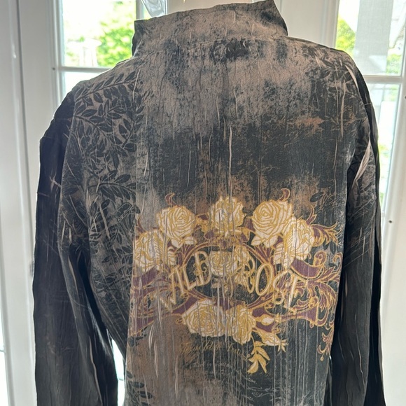 Me’chant Gray Multcolored Floral Pleated Coat Size XL - Picture 7 of 12